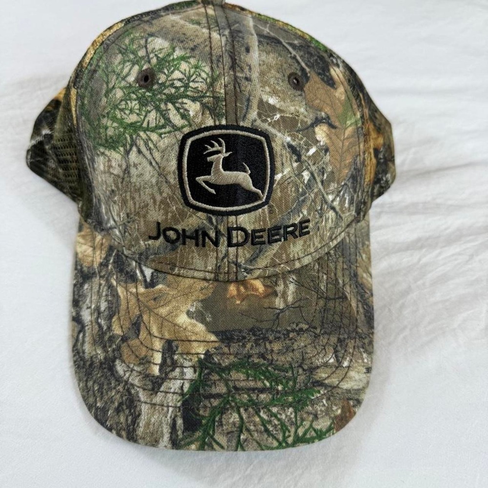 John Deere camo trucker hat with adjustable back